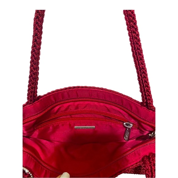 Vintage 👛 Boho Crochet purse by The Sak | Deep Red | Hand Bag | Hand Purse - Picture 5 of 6